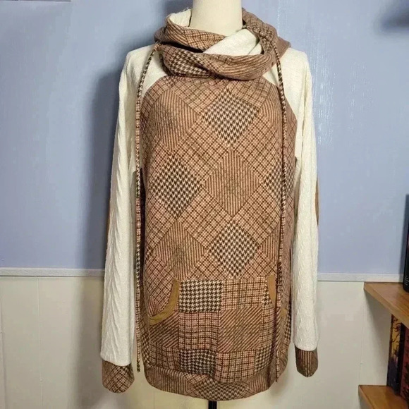 7th Ray Checkered / Plaid Long-Sleeve Lightweight Pullover Hoodie / Sweater - Picture 1 of 8